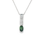 14K White Gold Oval Alexandrite and Diamond Pendant Necklace