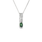 14K White Gold Oval Alexandrite and Diamond Pendant Necklace