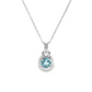 Round Aquamarine Pendant Necklace in Sterling Silver