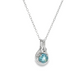 Round Aquamarine Pendant Necklace in Sterling Silver