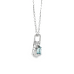 Round Aquamarine Pendant Necklace in Sterling Silver