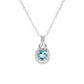 Round Aquamarine Pendant Necklace in Sterling Silver