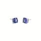 Cushion Cut Tanzanite Stud Earrings in Sterling Silver