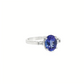 Oval Tanzanite and Baguette Diamond Ring in Sterling Silver
