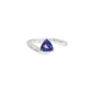 Trillion Cut Tanzanite and Diamond Ring in Sterling Silver