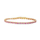 14K Yellow Gold Pink Sapphire and Diamond Tennis Bracelet