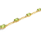 14K Yellow Gold Oval Peridot and Diamond Bracelet
