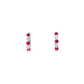Alternating Ruby and Diamond Hoop Earrings in 14K White Gold