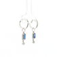 14K White Gold Sapphire and Diamond Halo Dangle Earrings