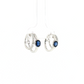 14K White Gold Sapphire and Diamond Split Hoop Earrings