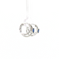 14K White Gold Sapphire and Diamond Split Hoop Earrings