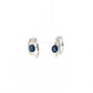 14K White Gold Sapphire and Diamond Split Hoop Earrings