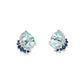 14K White Gold Aquamarine Sapphire and Diamond Earrings
