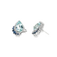 14K White Gold Aquamarine Sapphire and Diamond Earrings