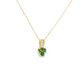 14K Yellow Gold Tsavorite and Diamond Pendant Necklace