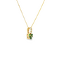 14K Yellow Gold Tsavorite and Diamond Pendant Necklace