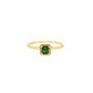 Princess Cut Emerald Halo Ring in 14K Yellow Gold