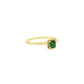 Princess Cut Emerald Halo Ring in 14K Yellow Gold