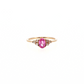 Oval Pink Sapphire Diamond Accent Ring in 14K Rose Gold