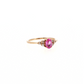 Oval Pink Sapphire Diamond Accent Ring in 14K Rose Gold