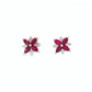 14K White Gold Marquise Ruby and Diamond Floral Earrings