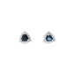 Trillion Cut Royal Blue Sapphire and Diamond Halo Stud Earrings