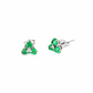 14K White Gold Emerald and Diamond Earrings