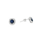14K White Gold Sapphire and Diamond Halo Stud Earrings