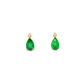 14K Yellow Gold Pear Emerald and Diamond Stud Earrings