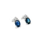 White Gold Royal Blue Sapphire and Diamond Earrings