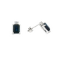 Emerald-Cut Sapphire and Diamond Stud Earrings in 14K White Gold