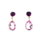 14K Yellow Gold Amethyst and Diamond Drop Earrings