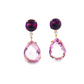 14K Yellow Gold Amethyst and Diamond Drop Earrings