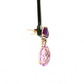 14K Yellow Gold Amethyst and Diamond Drop Earrings