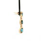 14K Yellow Gold Pear Blue Topaz Diamond Dangle Earrings