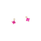 14K Rose Gold Pink Sapphire and Diamond Stud Earrings