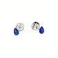 Pear-Shaped Vivid Blue Sapphire and Diamond Stud Earrings
