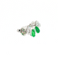 14K White Gold Pear Emerald and Diamond Stud Earrings