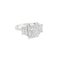 14K White Gold Radiant Lab Grown Diamond Three-Stone Ring (4 1/4 CTW)