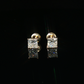 2 CTW Princess Cut Lab Grown Diamond Stud Earrings in 14K Yellow Gold