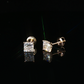 2 CTW Princess Cut Lab Grown Diamond Stud Earrings in 14K Yellow Gold