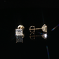 2 CTW Princess Cut Lab Grown Diamond Stud Earrings in 14K Yellow Gold