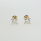 2 CTW Princess Cut Lab Grown Diamond Stud Earrings in 14K Yellow Gold