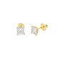 2 CTW Princess Cut Lab Grown Diamond Stud Earrings in 14K Yellow Gold