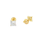 2 CTW Princess Cut Lab Grown Diamond Stud Earrings in 14K Yellow Gold