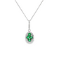 Emerald and Diamond Pendant Necklace in 14K White Gold