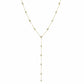 14K Yellow Gold Bezel Diamond Lariat Necklace