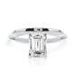 1 Carat Emerald Cut Lab Grown Diamond Knife Edge Solitaire Engagement Ring