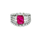 14K White Gold Cushion Ruby and Diamond Cocktail Ring