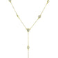 14K Yellow Gold Bezel Diamond Lariat Necklace